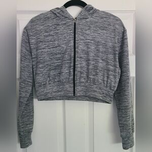 Forever 21 Heathered Gray Zip-Up Hoodie